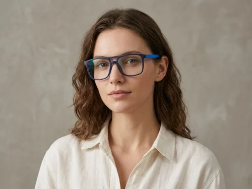 Verres rectangulaires en acétate bleu #BS2012-0227