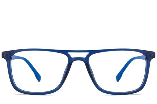 Verres rectangulaires en acétate bleu #BS2012-0227