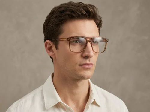Lunettes rectangulaires en acétate marron #BS2012-0228
