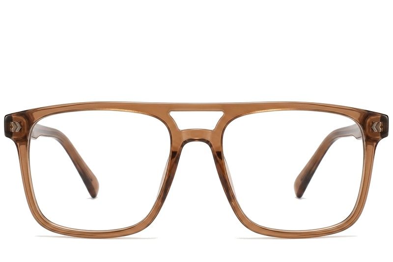 Rectangular Brown Acetate Glasses #BS2012-0228