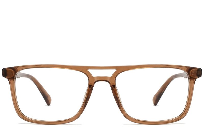 Rectangular Brown Acetate Glasses #BS2012-0228