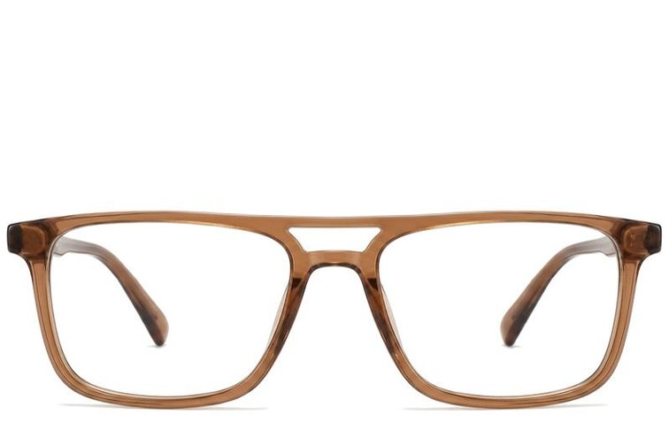 Rectangular Brown Acetate Glasses #BS2012-0228