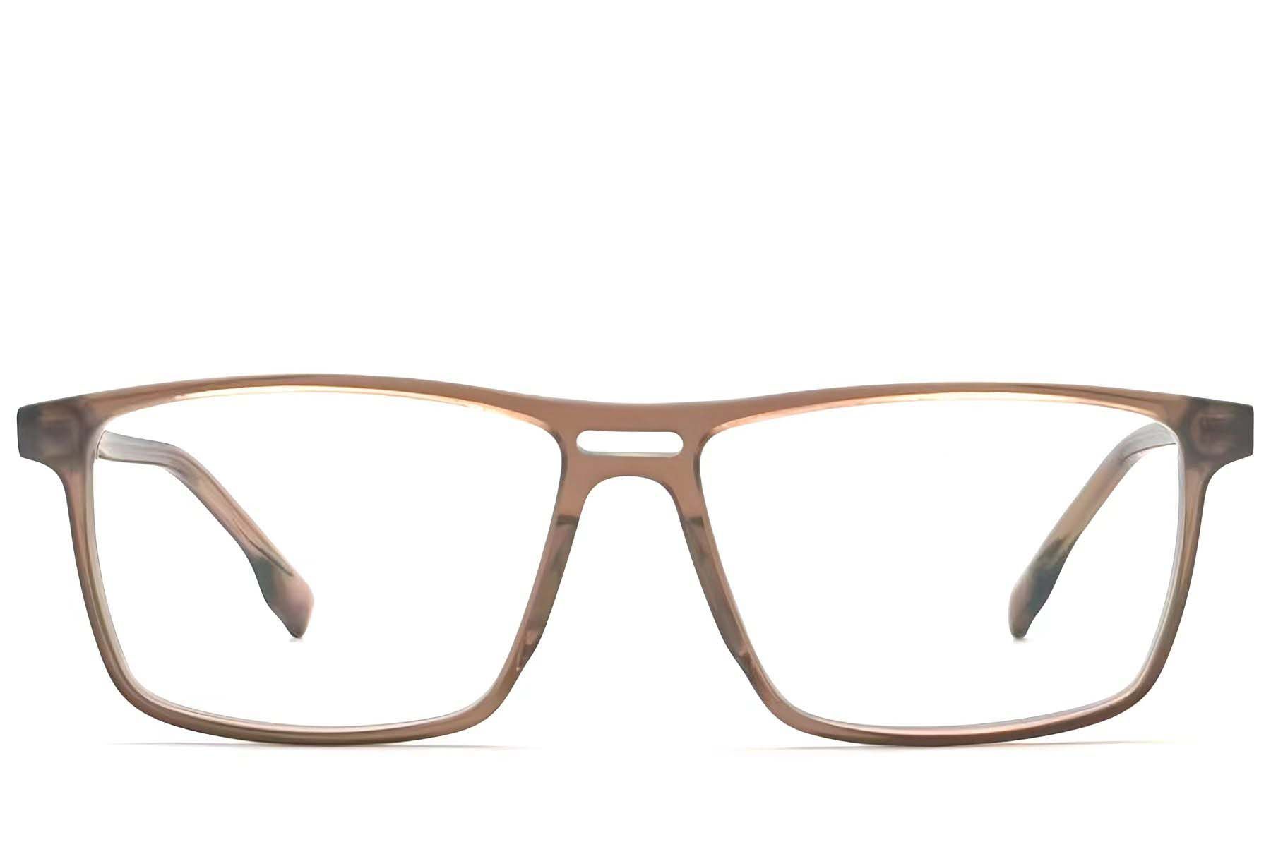 Rectangular Brown Acetate Glasses #BS2012-0228