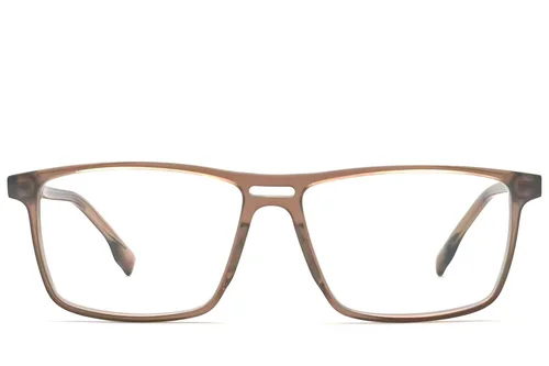 Lunettes rectangulaires en acétate marron #BS2012-0228