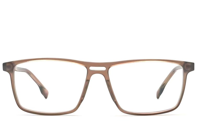 Rectangular Brown Acetate Glasses #BS2012-0228