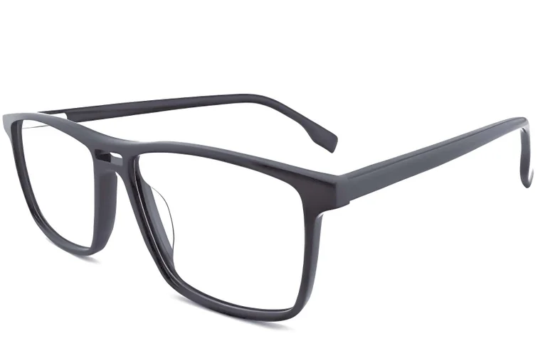 Rectangular Grey Acetate Glasses #BS2012-0229