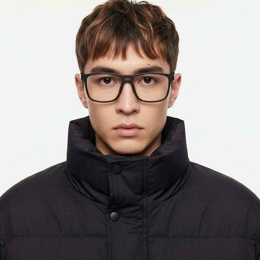Rectangular Grey Acetate Glasses #BS2012-0229