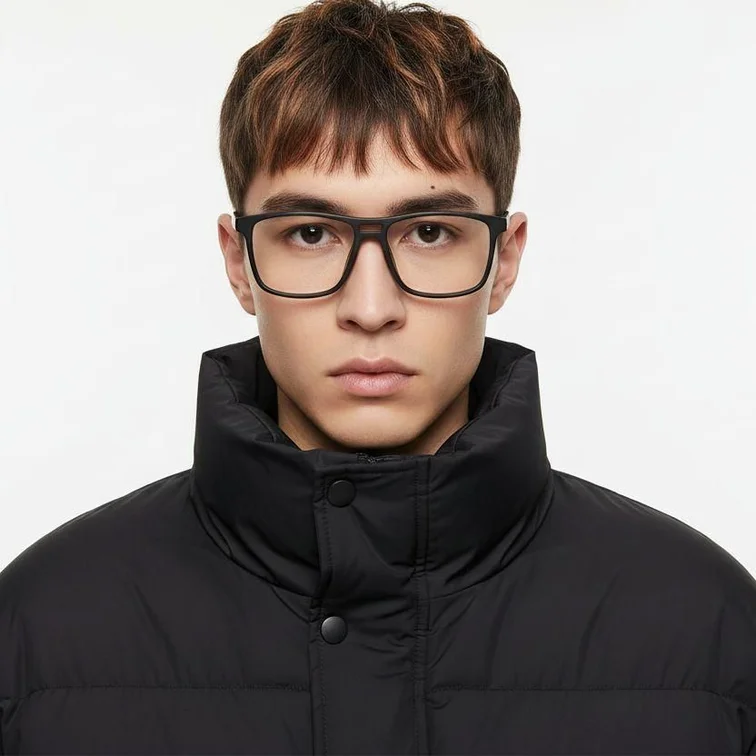 Rectangular Grey Acetate Glasses #BS2012-0229