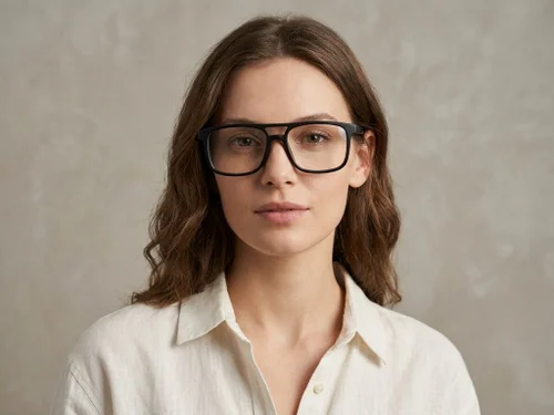 Lunettes rectangulaires en acétate noir #BS2012-0230