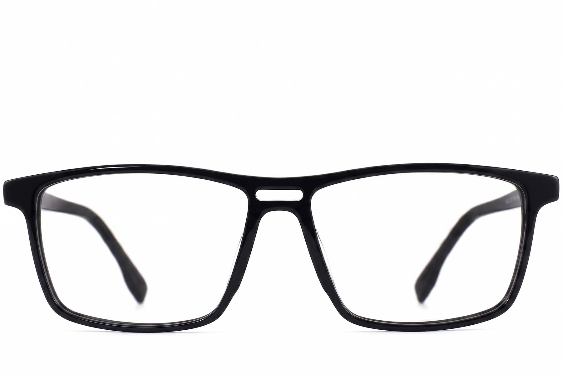 Lunettes rectangulaires en acétate noir #BS2012-0230
