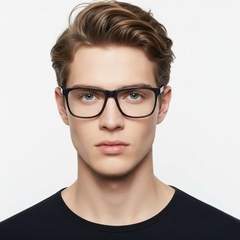 Gafas rectangulares de acetato negro #BS2012-0230