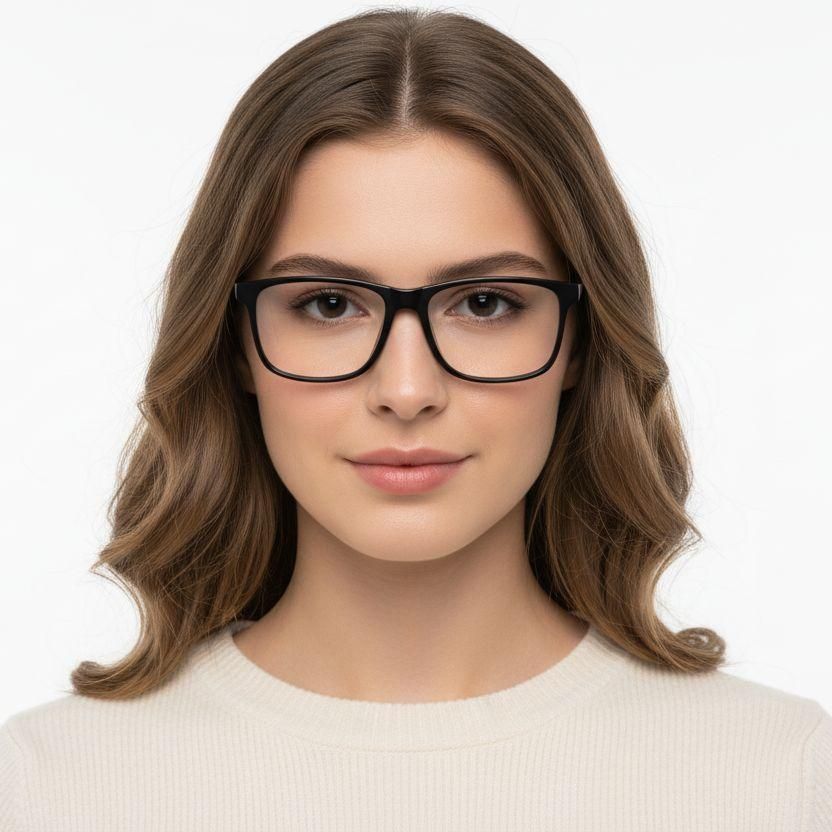 Gafas rectangulares de acetato negro #BS2012-0230