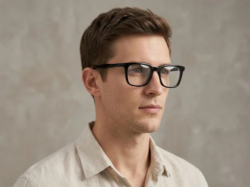 Lunettes rectangulaires en acétate noir #BS2012-0231