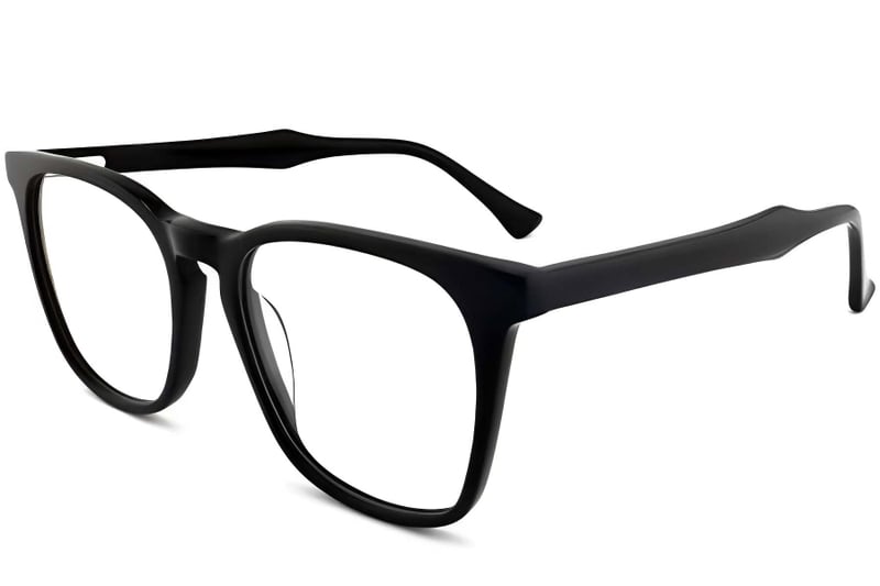 Rectangular Black Acetate Glasses #BS2012-0231