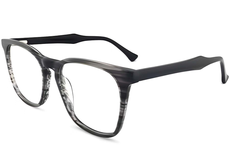 Rectangular Grey Acetate Glasses #BS2012-0233