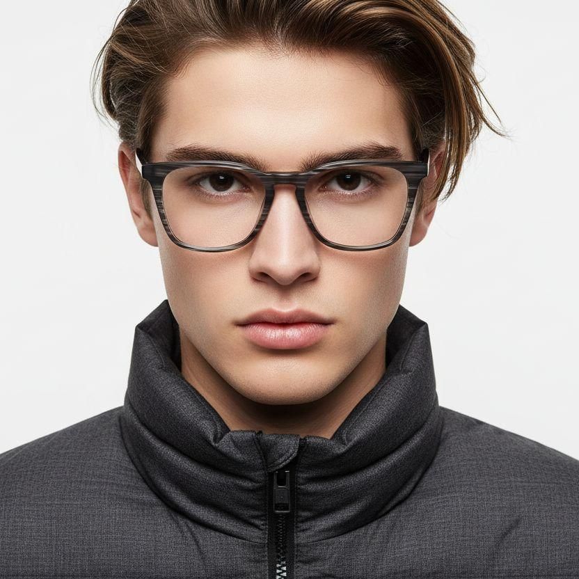 Gafas rectangulares de acetato gris #BS2012-0233