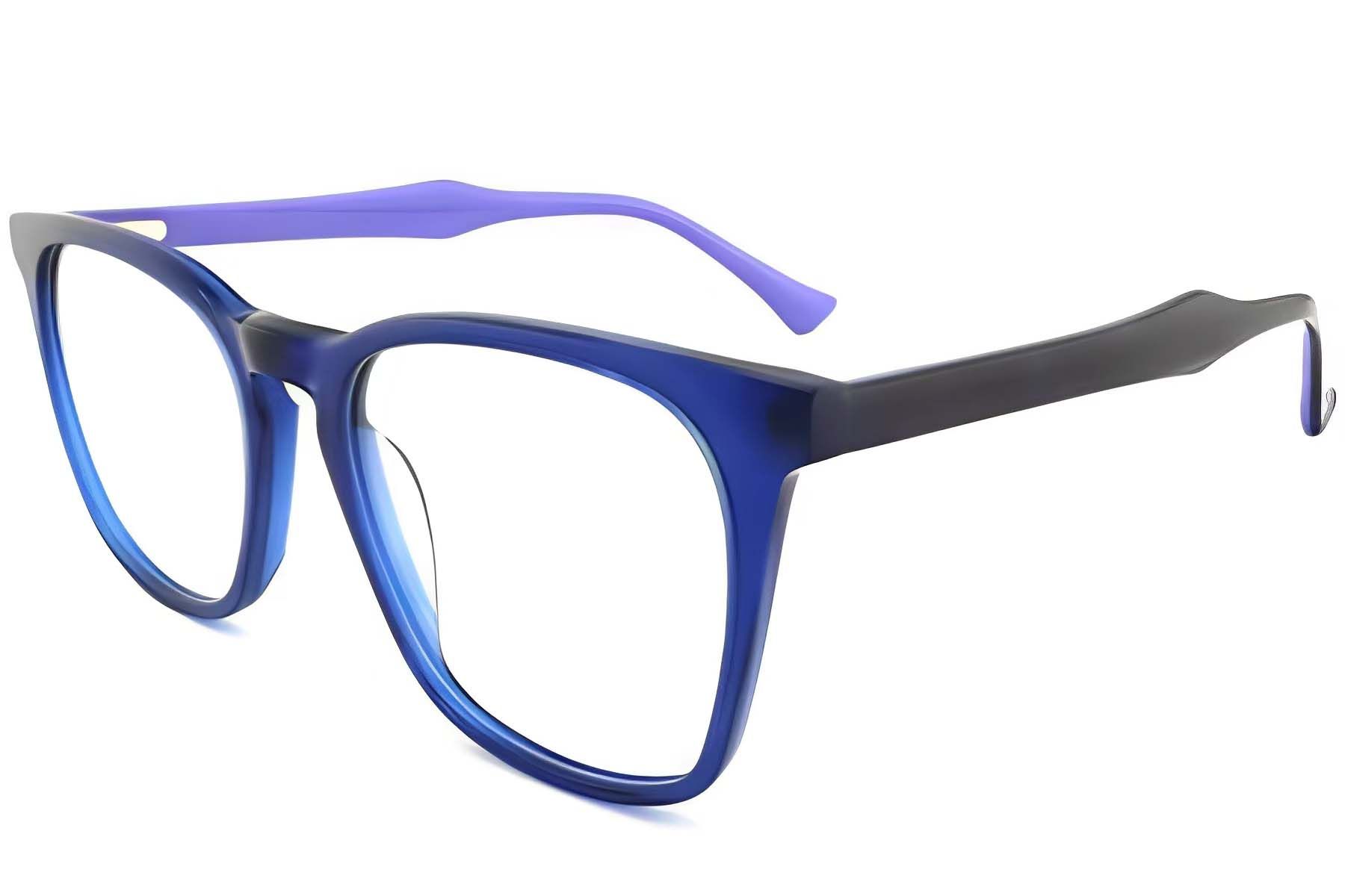 Rectangular Blue Acetate Glasses #BS2012-0234