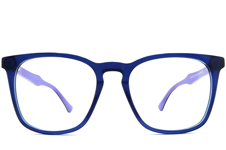 Rectangular Blue Acetate Glasses #BS2012-0234