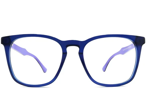 Verres rectangulaires en acétate bleu n° BS2012-0234