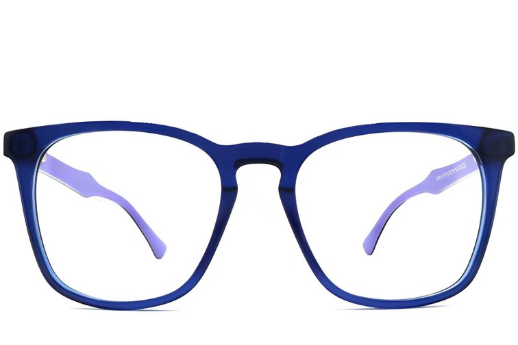 Gafas rectangulares de acetato azul #BS2012-0234