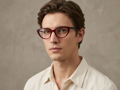 Lunettes papillon en acétate rouge #BS2012-0235