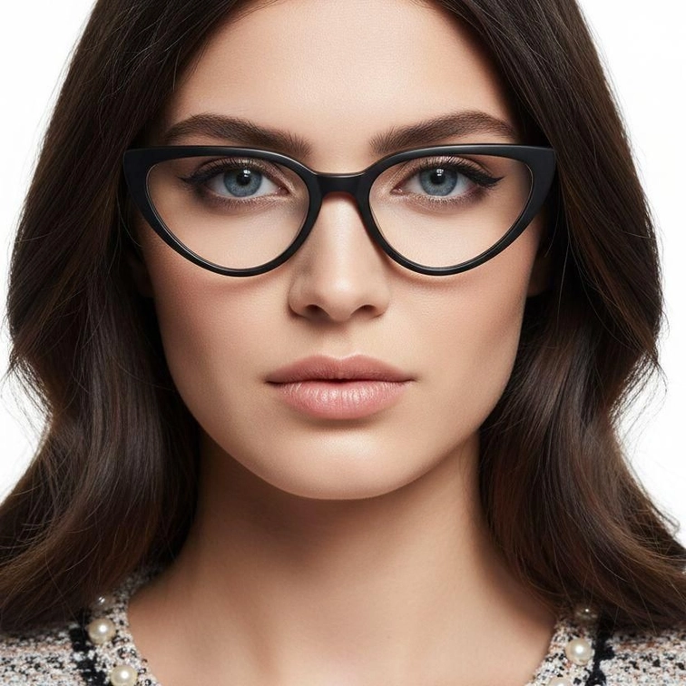 Gafas de acetato negras con forma de mariposa #BS2012-0238