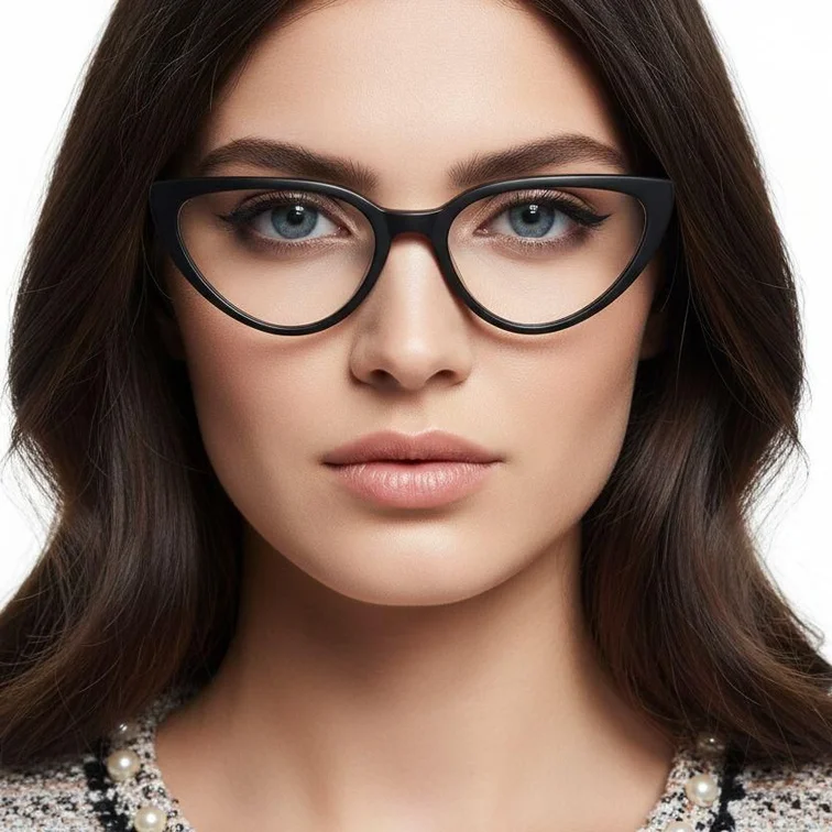 Lunettes papillon en acétate noir #BS2012-0238