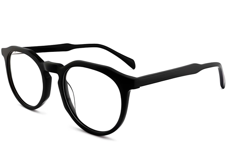 Irregular Black Acetate Glasses #BS2012-0239