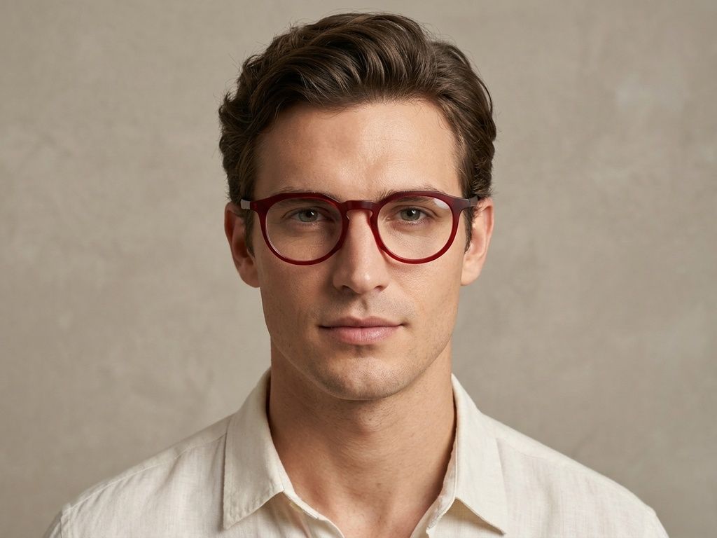Irregular Red Acetate Glasses #BS2012-0240