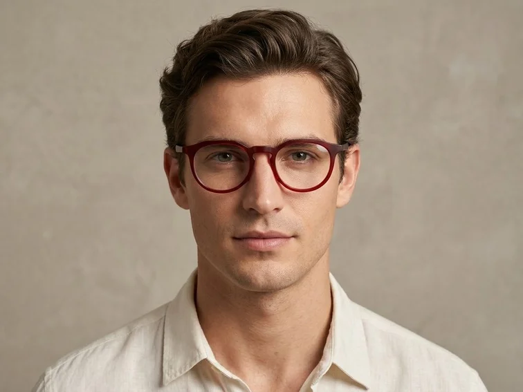 Irregular Red Acetate Glasses #BS2012-0240