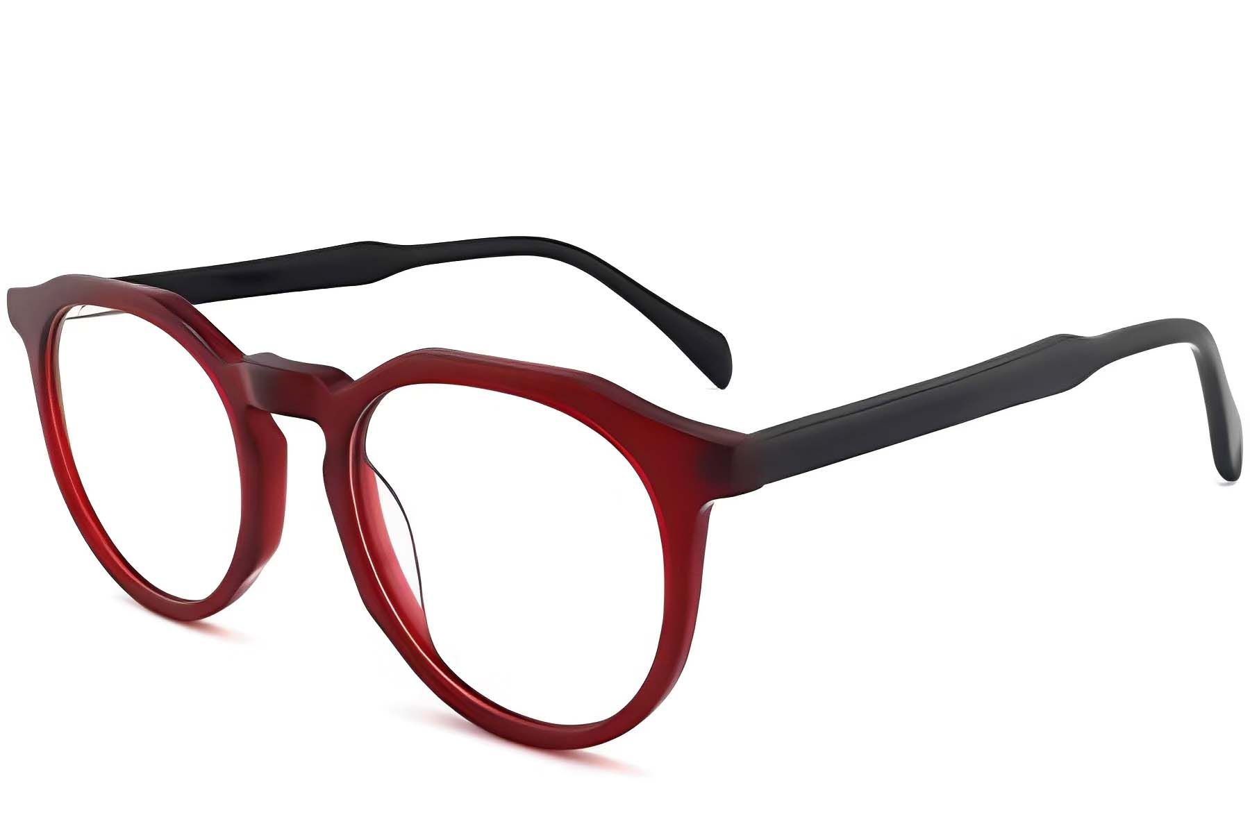 Irregular Red Acetate Glasses #BS2012-0240