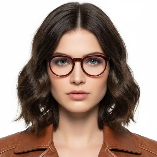 Lunettes irrégulières en acétate rouge n° BS2012-0240