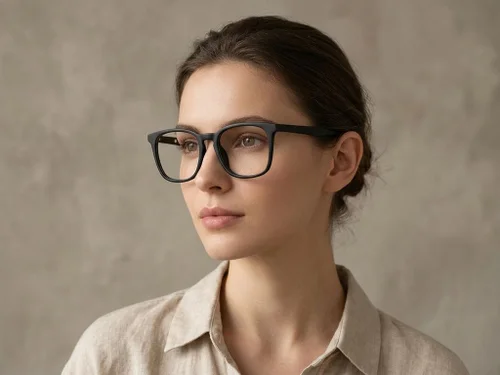 Lunettes rectangulaires en acétate noir #BS2012-0243