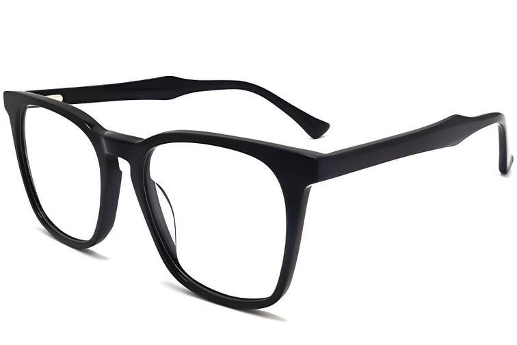 Rectangular Black Acetate Glasses #BS2012-0243