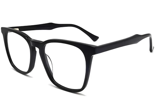 Lunettes rectangulaires en acétate noir #BS2012-0243