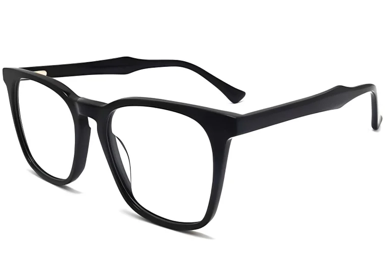 Rechteckige schwarze Acetatbrille #BS2012-0243