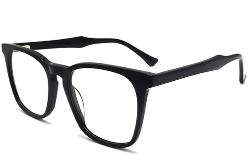 Rectangular Black Acetate Glasses #BS2012-0243