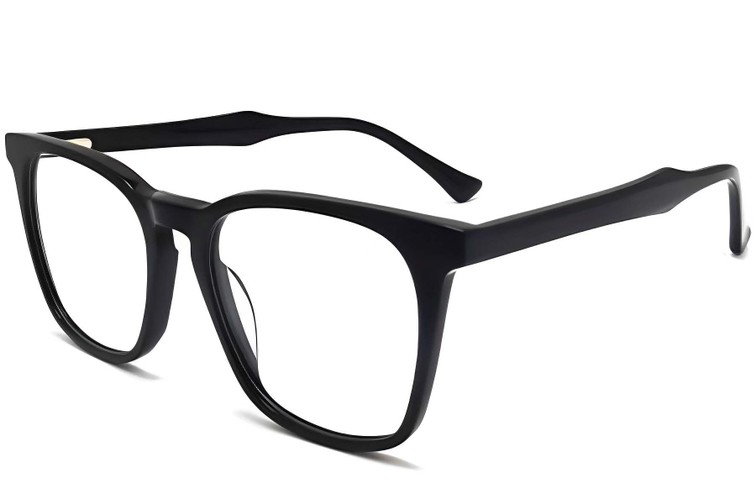 Lunettes rectangulaires en acétate noir #BS2012-0243
