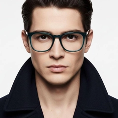 Rectangular Green Acetate Glasses #BS2012-0244
