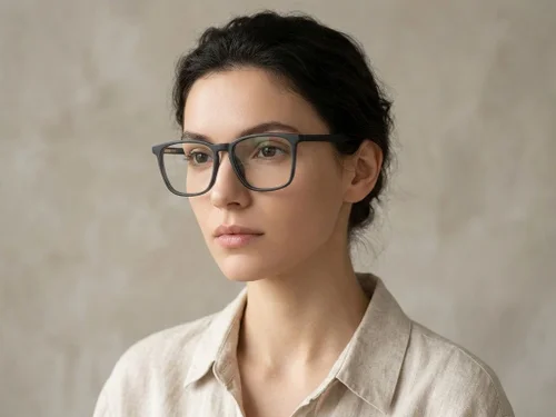 Lunettes rectangulaires en acétate gris #BS2012-0245