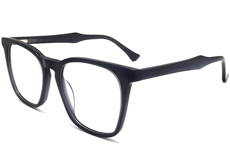 Rectangular Grey Acetate Glasses #BS2012-0245