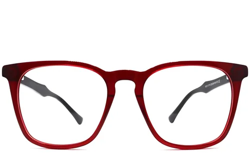 Verres rectangulaires en acétate rouge #BS2012-0246