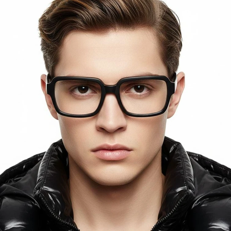 Lunettes rectangulaires en acétate gris #BS2012-0248