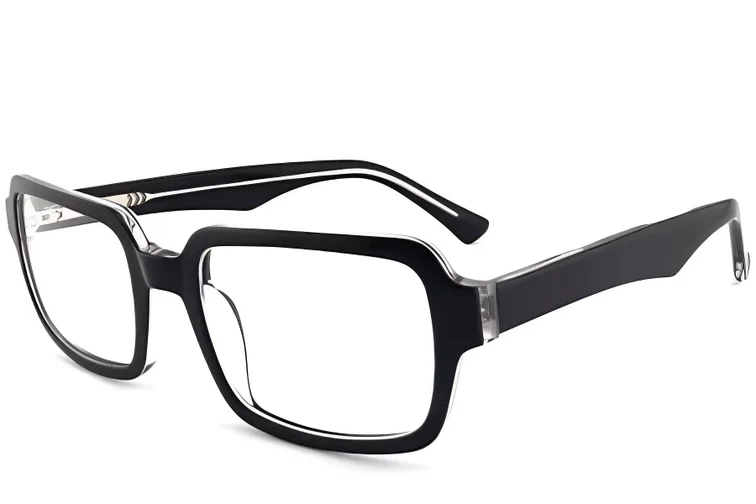 Rechteckige transparente Acetatbrille #BS2012-0249
