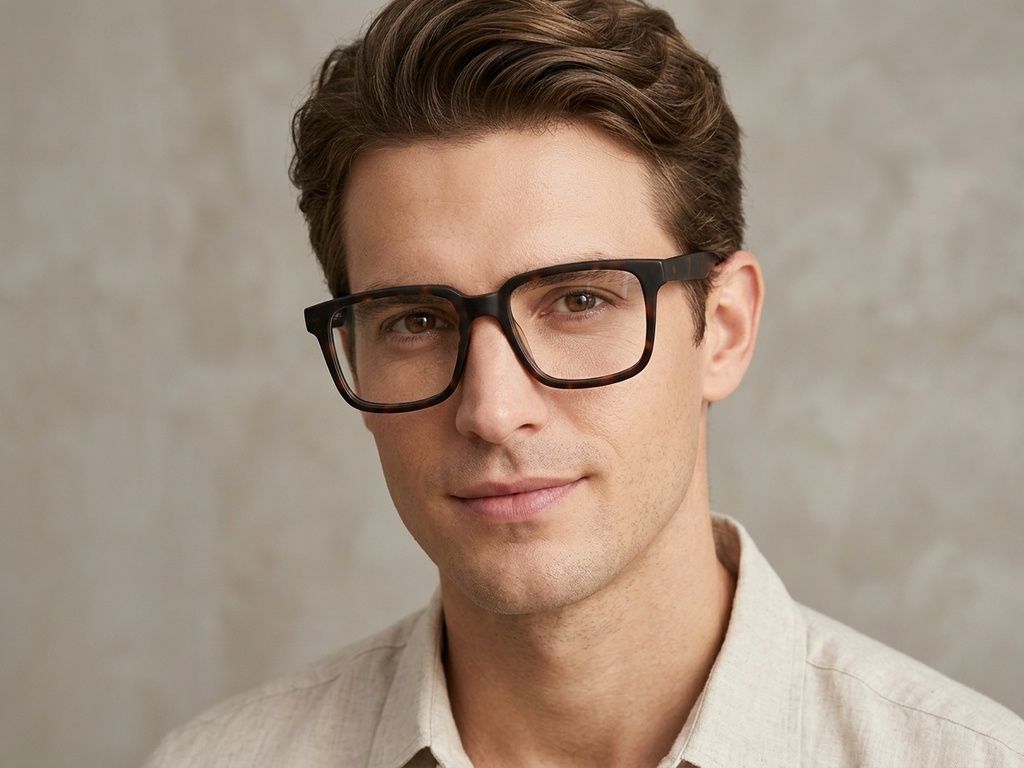 Rechteckige Schildpatt-Acetatbrille #BS2012-0250