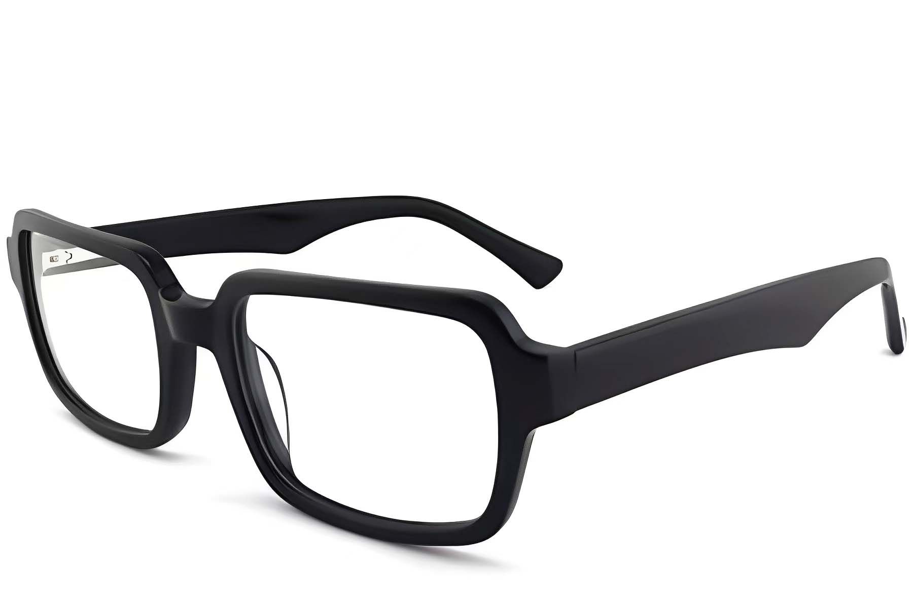 Rectangular Black Acetate Glasses #BS2012-0251