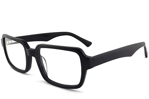 Rectangular Black Acetate Glasses #BS2012-0251