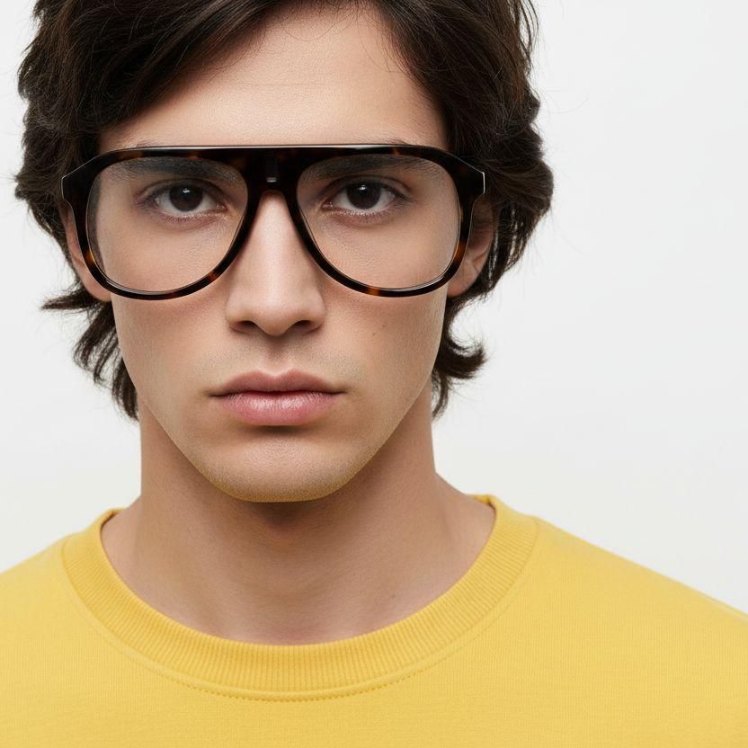 Gafas de aviador de acetato de carey #BS2012-0254