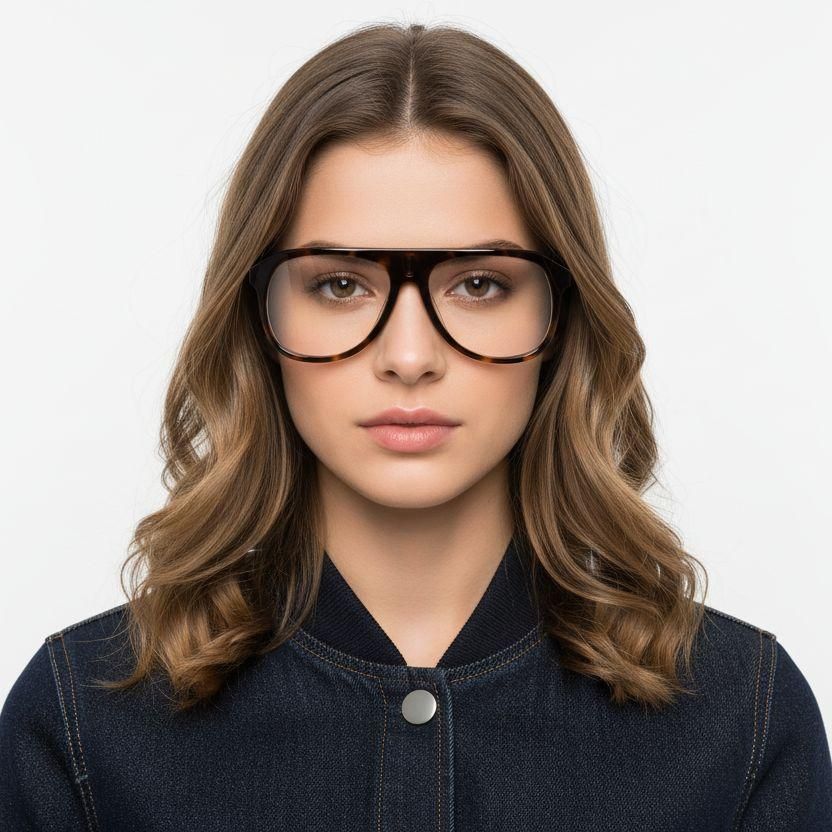 Gafas de aviador de acetato de carey #BS2012-0254