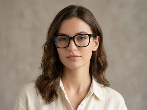 Lunettes rectangulaires en acétate noir #BS2012-0257